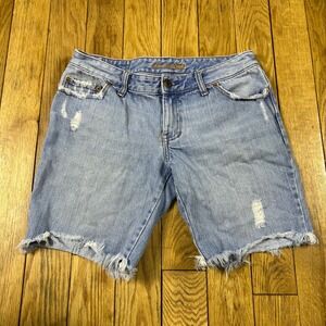 Y2K American Eagle Distressed Denim Cutoff Shorts Frayed Hem Light‎ Wash Size 6